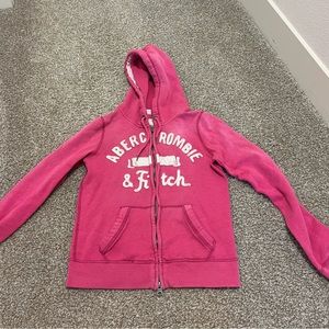 Zip up pink sweatshirt hoodie